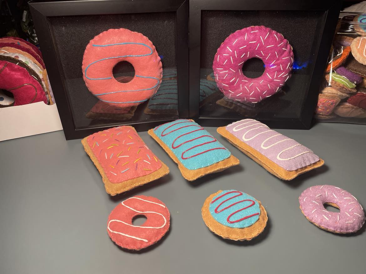 Jumbo Donuts in Shadow Box