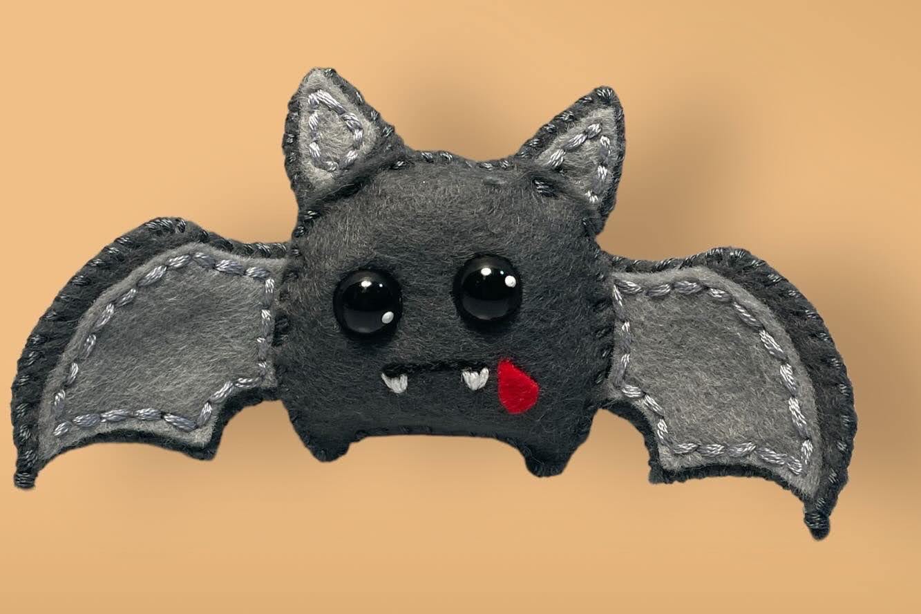 Bat Hair Tie, Magnet, Pin or Keychain