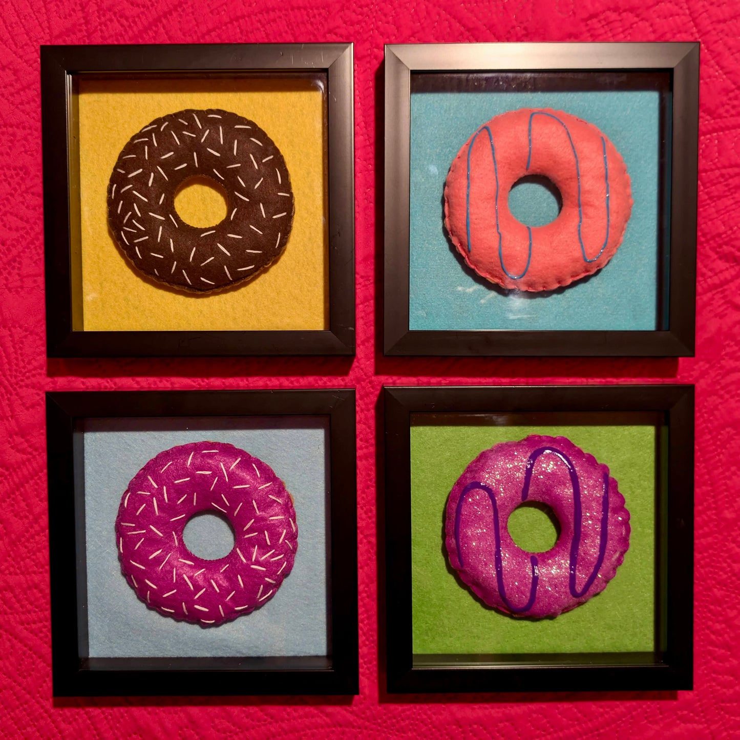 Jumbo Donuts in Shadow Box