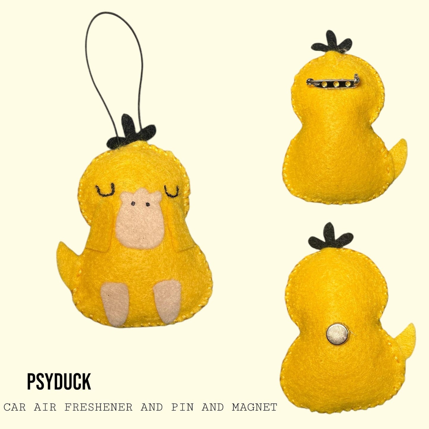 Psyduck- Car Air Freshener, Pin or Magnet