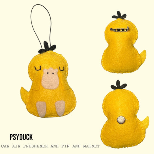 Psyduck- Car Air Freshener, Pin or Magnet